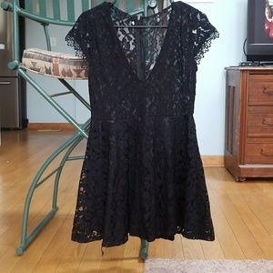 Sassy shear lace fit n flare dress